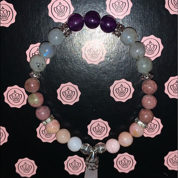 🪬2/$25🪬 New “Ultimate Healer” SS Rose Quartz Point & 8mm Rhodonite Bracelet - Picture 9 of 16